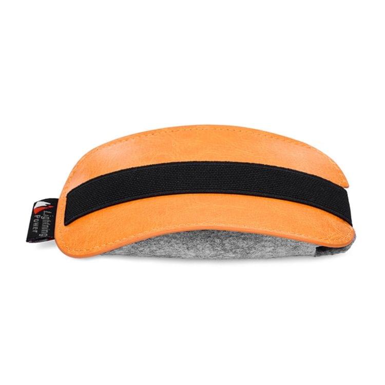 For Apple Magic Mouse 2 European Style Portable Dustproof Storage Bag PU Leather Wool Felt Protective Bag(Orange)