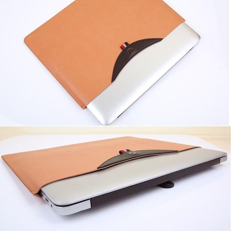 Horizontal Magnetic Buckle Laptop Microfiber Leather Inner Bag for MacBook Pro 15.4 inch(Red + Black)