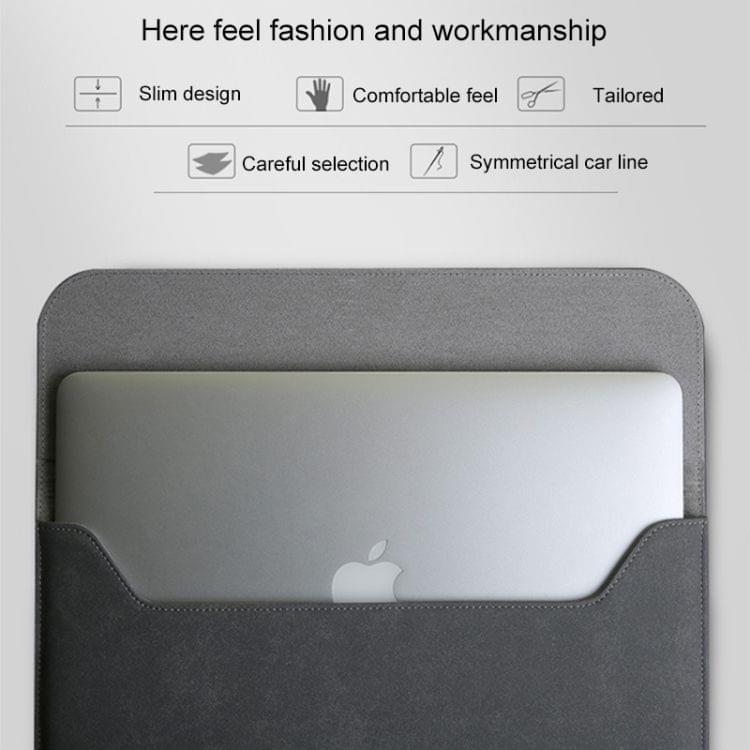 Horizontal Matte Leather Laptop Inner Bag for MacBook Pro 13.3 inch A1708 (2016 - 2017) / A1706 (2016 - 2017) (Grey)