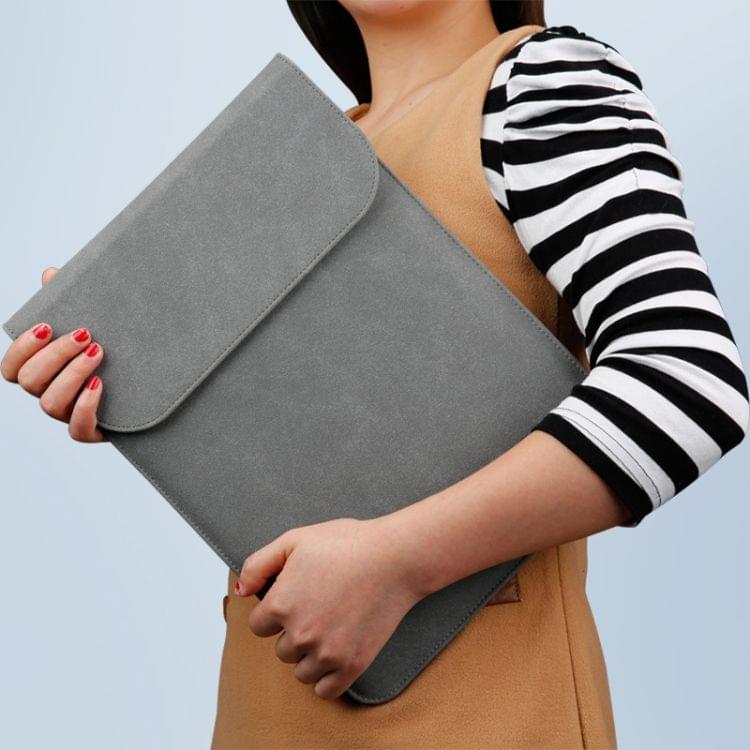 Matte Leather Laptop Inner Bag for MacBook 12 inch A1534 (2015 - 2017)(Grey)