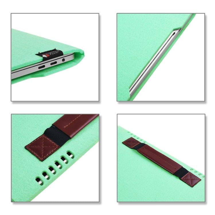 Portable Stylish Business Felt Sleeve Bag Protective Case for MacBook 13.3 inch (Green)