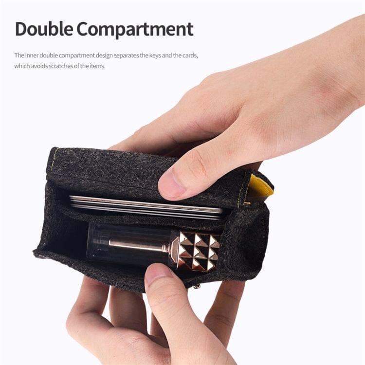 ROCK Shockproof Wool Felt Protective Storage Shell Bag Soft Sleeve, Size: 18x11.5x5cm (Black Yellow)