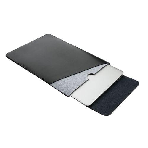 Laptop Microfiber Leather Double Layer Inner Bag for Macbook Air Retina 13.3 inch (2018) (Black)
