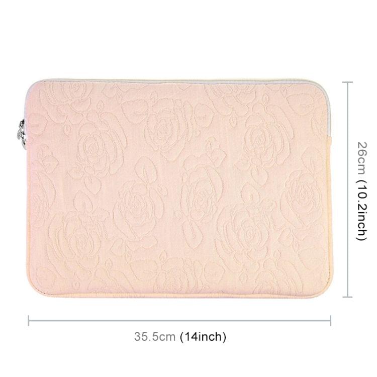 Rose Pattern Neoprene Fashion Sleeve Bag Laptop Bag for MacBook 13.3 inch (Pink)