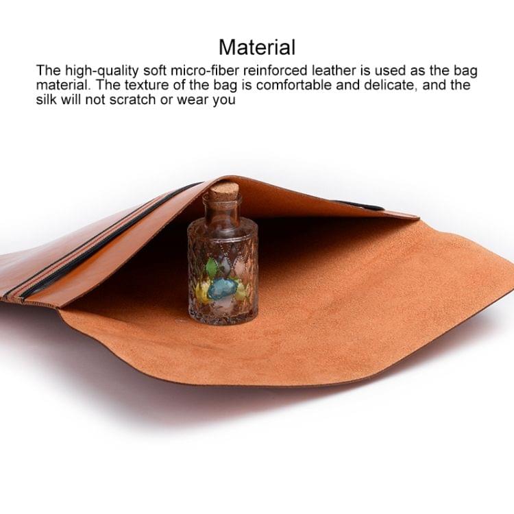 Horizontal Elastic Band Laptop Microfiber Leather Inner Bag for MacBook Air 13.3 inch (Light Brown)