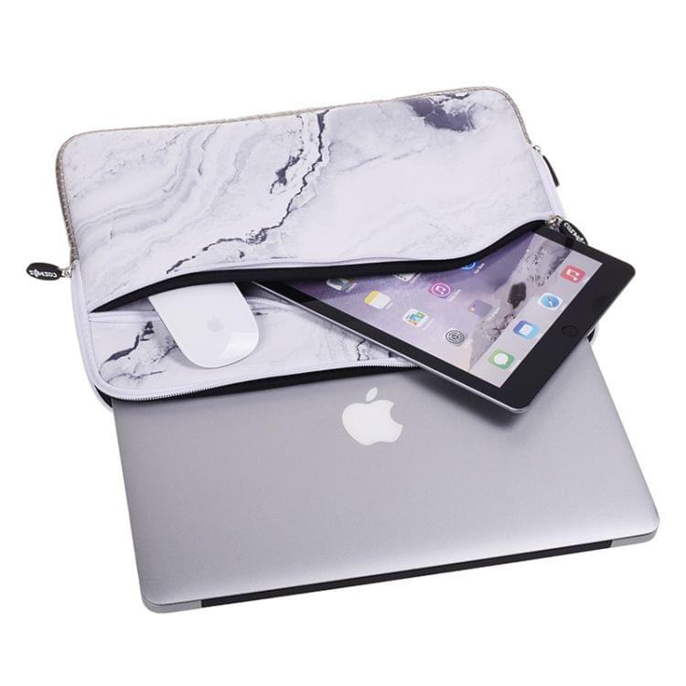 Simple Marble Pattern Neoprene Fashion Sleeve Bag Laptop Bag for MacBook 13.3 inch (White)