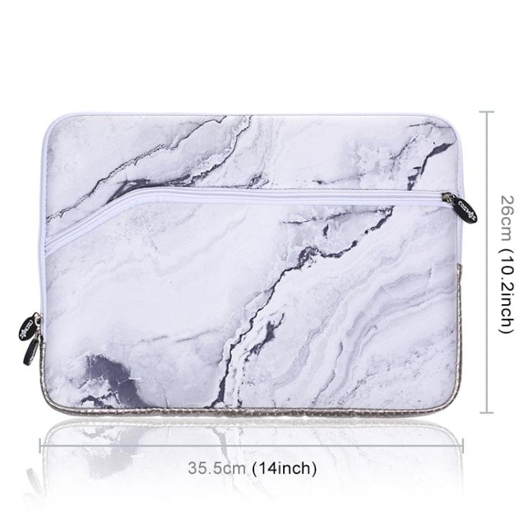 Simple Marble Pattern Neoprene Fashion Sleeve Bag Laptop Bag for MacBook 13.3 inch (White)
