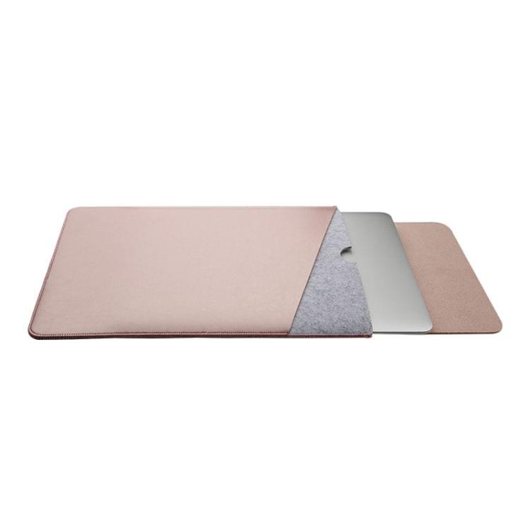 Laptop Microfiber Leather Double Layer Inner Bag for MacBook 12 inch A1534 (2015 - 2017)(Rose Gold)