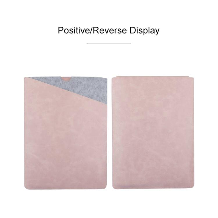 Laptop Microfiber Leather Double Layer Inner Bag for MacBook 12 inch A1534 (2015 - 2017)(Rose Gold)