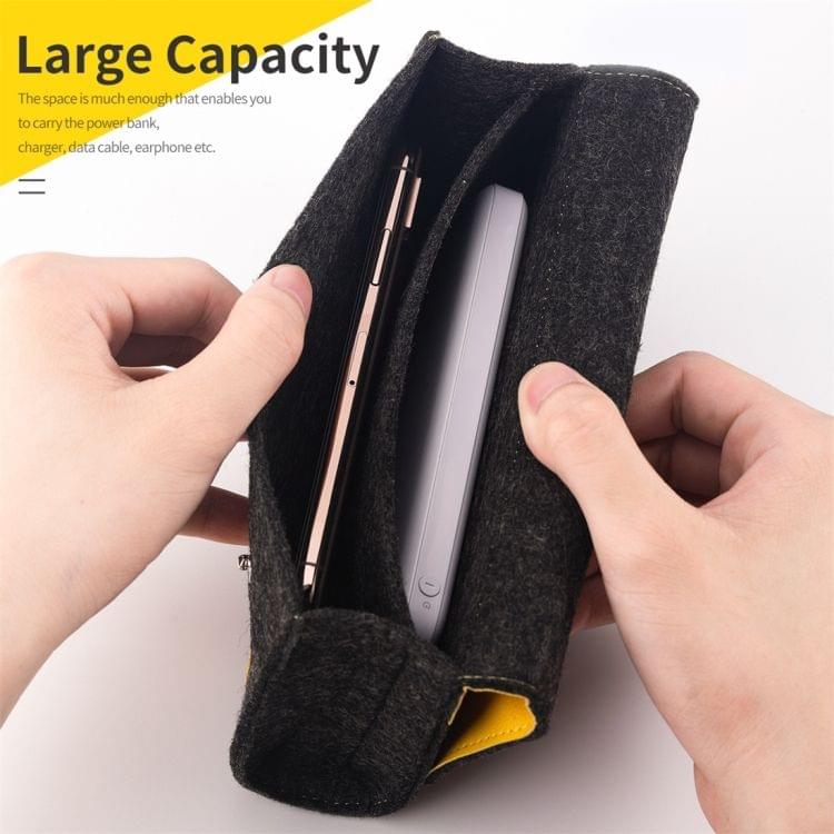ROCK Shockproof Wool Felt Protective Storage Shell Bag Soft Sleeve, Size: 11x9.5x4.5cm (Black Yellow)