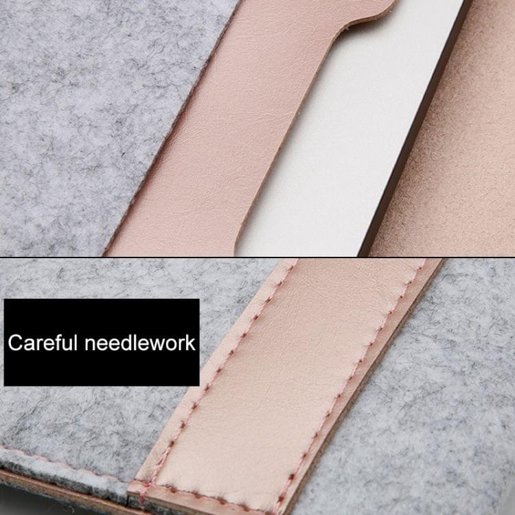 Horizontal Laptop Microfiber Leather Polyester Felt Double Magnetic Buckle Inner Bag for MacBook 13.3 inch (Rose Gold)