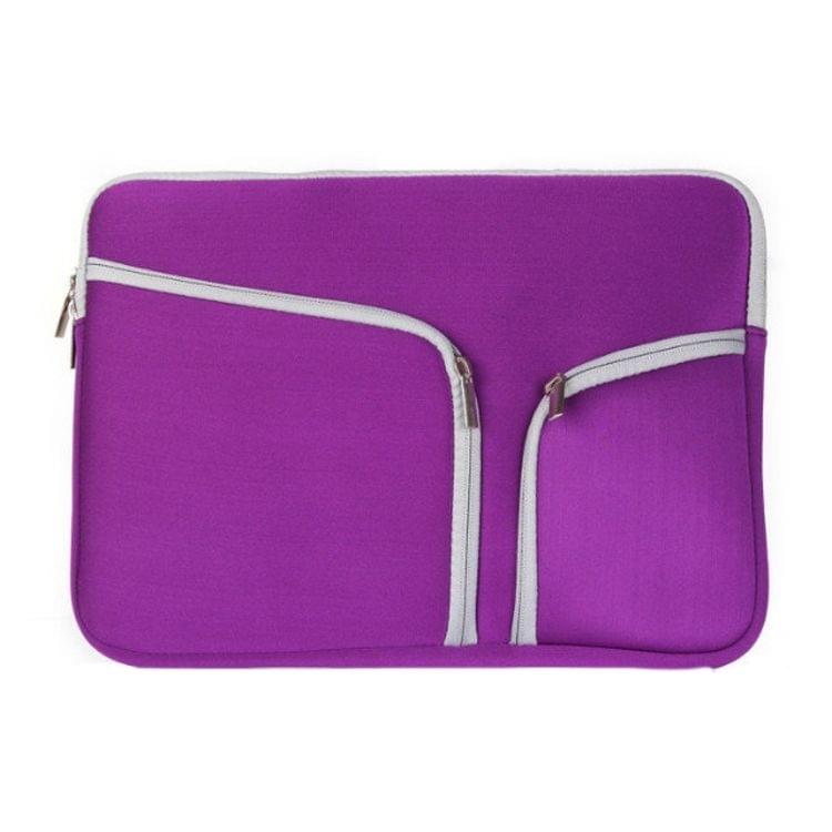 Double Pocket Zip Handbag Laptop Bag for Macbook Air 11.6 inch(Purple)