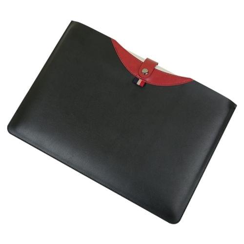 Horizontal Magnetic Buckle Laptop Microfiber Leather Inner Bag for MacBook Pro 13.3 inch A1708 (2016 - 2017) / A1706 (2016 - 2017)(Red + Black)