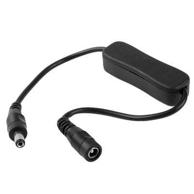 5.5 x 2.1mm DC Power Plug Male to Female Extension Connector Cable with ON / OFF Switch, Length: 30cm(Black)