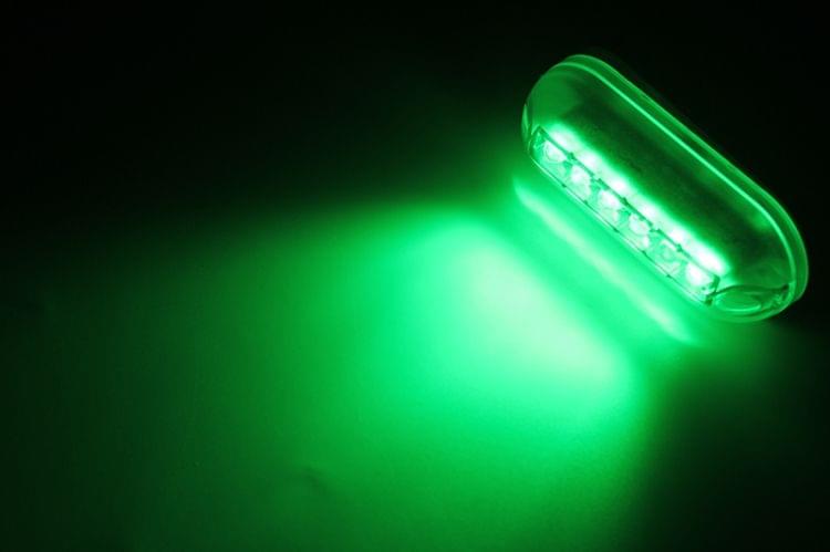 6 LEDs Underwater Fishing Light IP68 Waterproof Boat Night Light Water Landscape Lighting for Marine Boat, Cable Length: 1.2m, DC 12V(Blue Light)