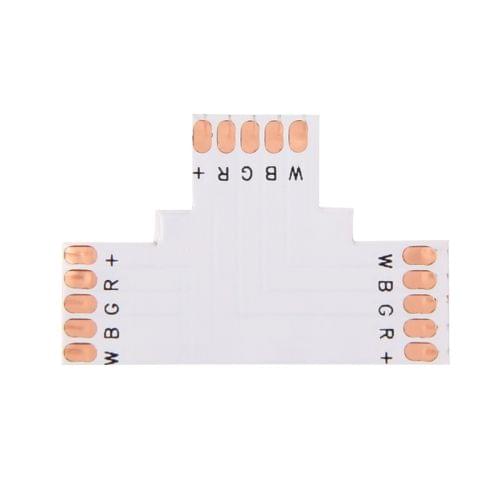 10 PCS 10mm 5 Pin T Type Connector FPC Board for RGBW LED Strip