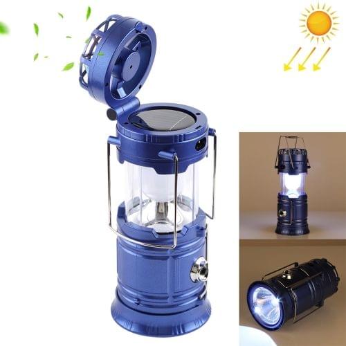 1W SL-5806F Multi-function Solar Hiking Tent Lamp Camping Lantern Light with Fan