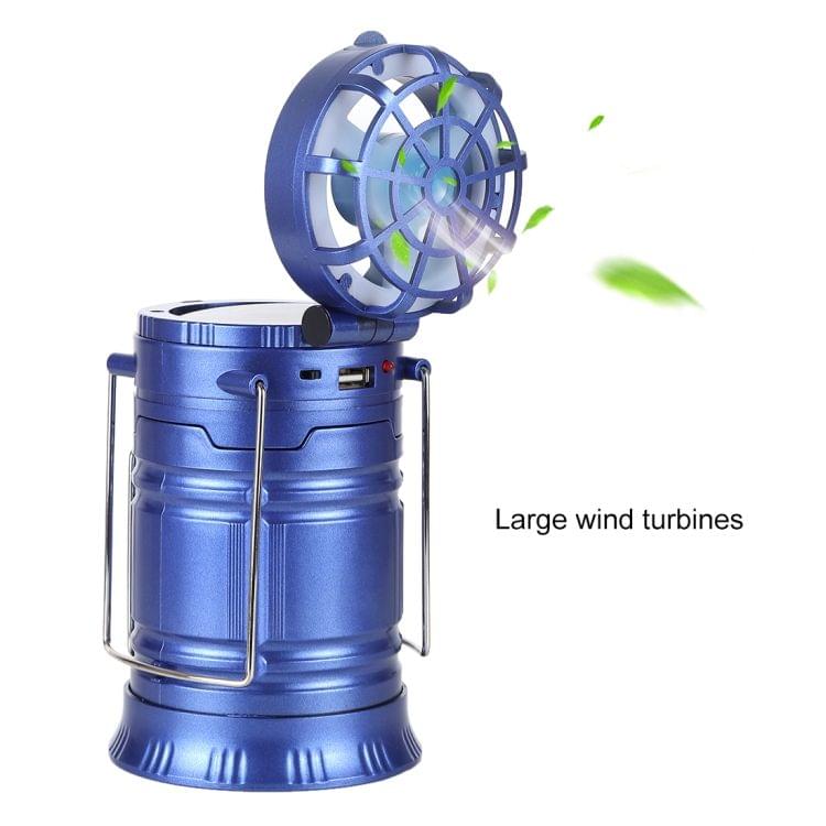 1W SL-5806F Multi-function Solar Hiking Tent Lamp Camping Lantern Light with Fan