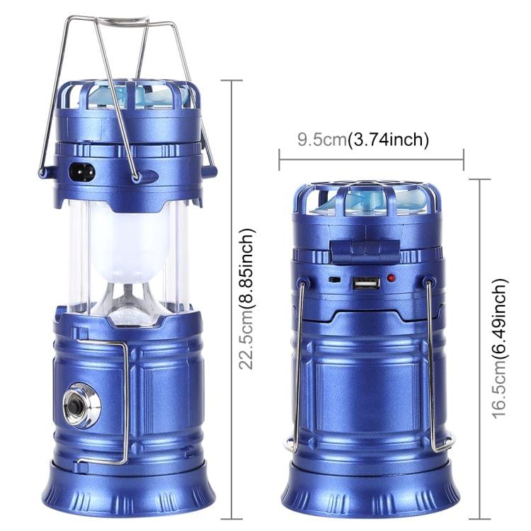 1W SL-5806F Multi-function Solar Hiking Tent Lamp Camping Lantern Light with Fan