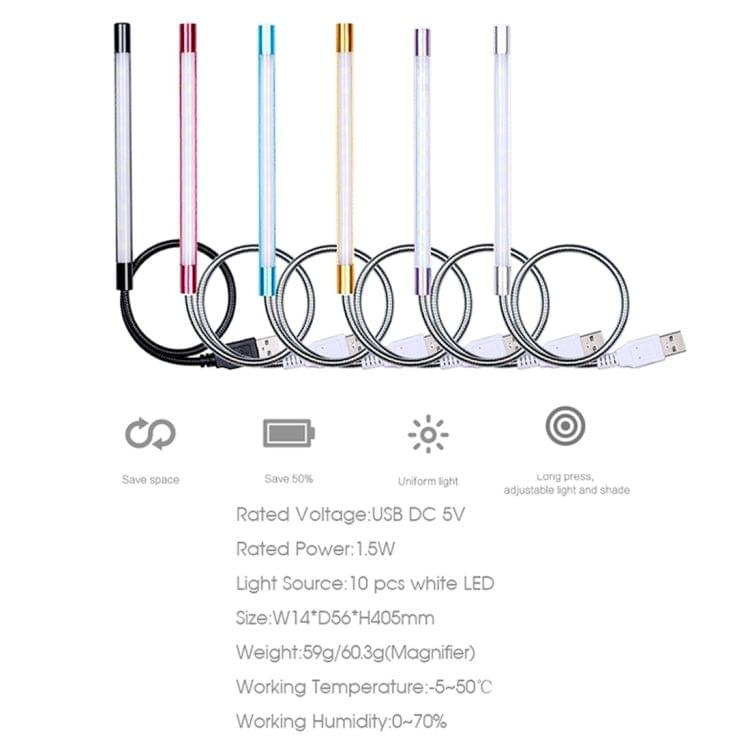 Sunshine T10 Touch Switch Stepless Dimming Flexible LED Reading Light