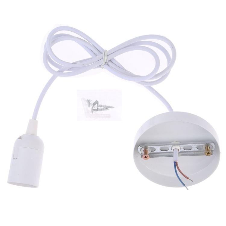 E27 Lamp Holder DIY Ceiling Chandelier Light Bulbs Screw Base Socket, Cable Length: 1m (White)