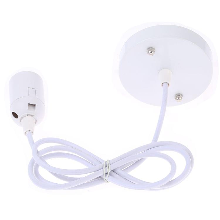 E27 Lamp Holder DIY Ceiling Chandelier Light Bulbs Screw Base Socket, Cable Length: 1m (White)