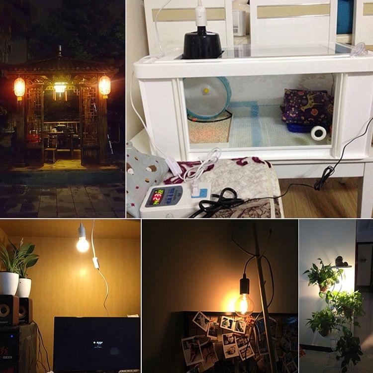 E27 Wire Cap Lamp Holder Chandelier Power Socket with Lampshade & 1.5m Extension Cable, US Plug