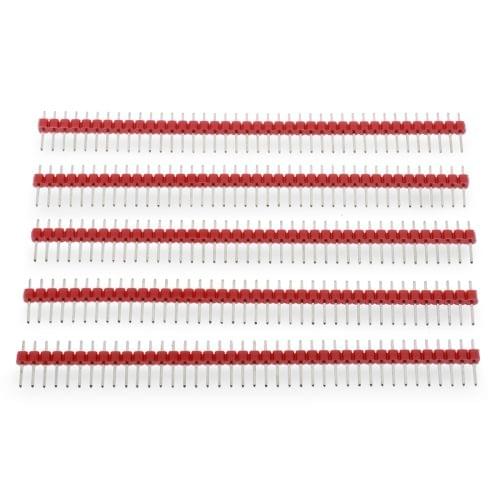 5 PCS 40-pin 2.54mm Breakaway Straight Male PCB Header(Red)