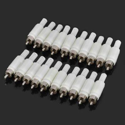 20 PCS JL0882 3.5mm 132RCA Jack Connector(White)