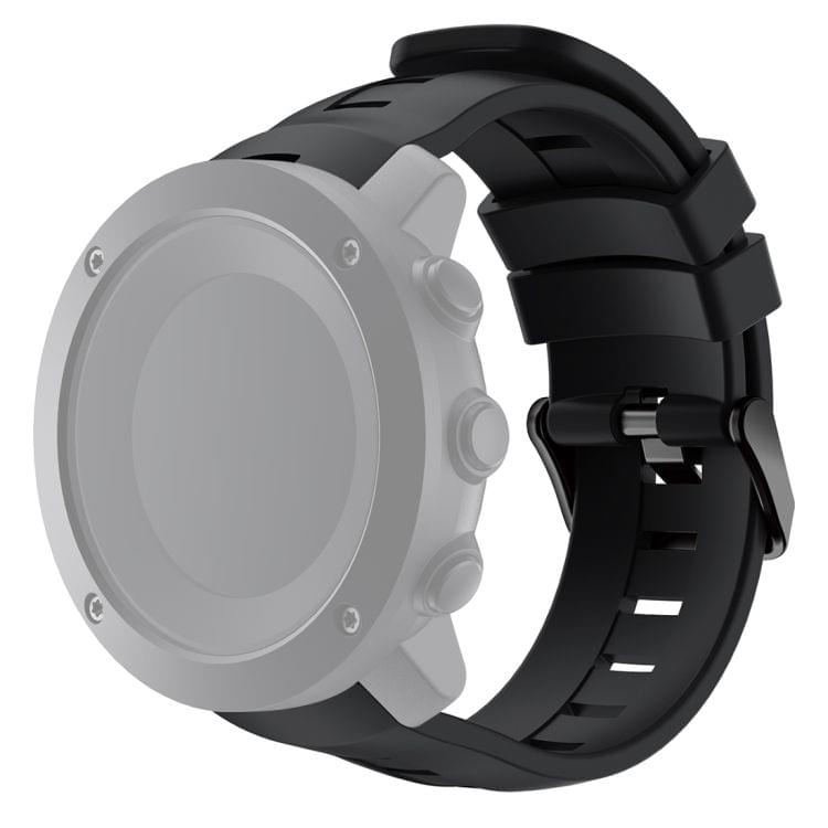 For Suunto Ambit3 Vertical Silicone Watch Bands, Width: 24mm(Black)