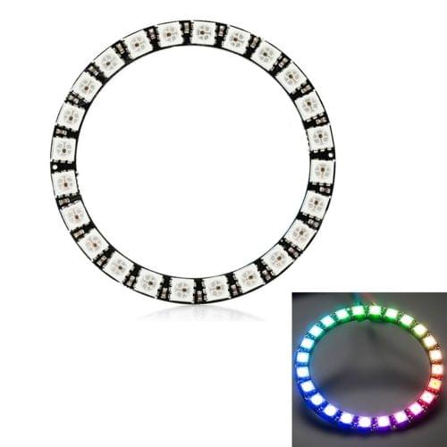 LDTR - Y00024 WS2812B 5050 LED Smart RGB Ring 66mm 24 Bit for Arduino - Black