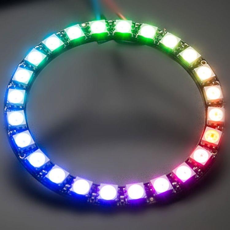 LDTR - Y00024 WS2812B 5050 LED Smart RGB Ring 66mm 24 Bit for Arduino - Black