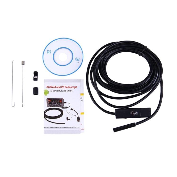 2 in 1 Micro USB & USB Endoscope Waterproof Snake Tube Inspection Camera with 6 LED for Newest OTG Android Phone, Length: 5m, Lens Diameter: 5.5mm