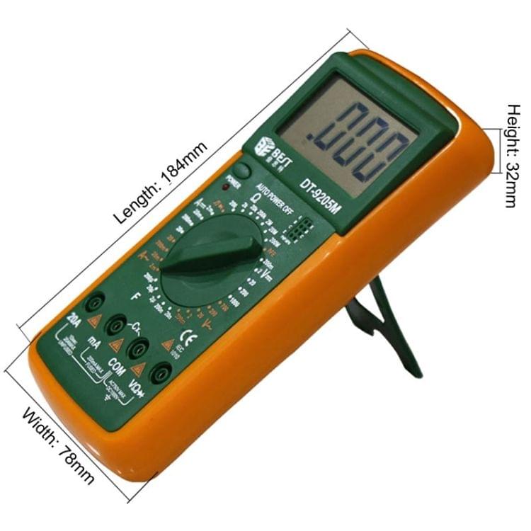 BEST 9205M 9V Handheld LCD Screen Digital Multimeter with Buzzer Test Meter