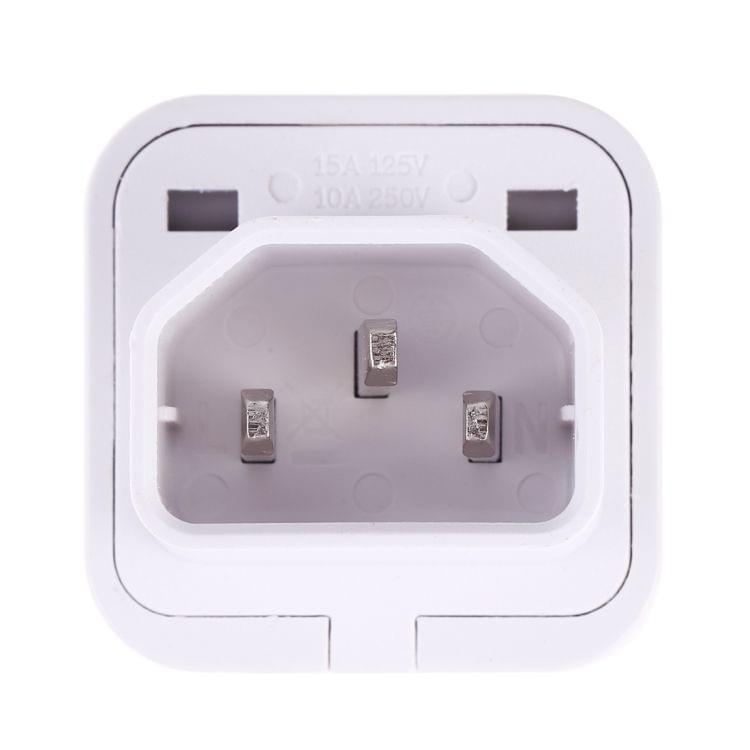 Portable Universal Socket to C14 Male Plug UPS PDU APC Computer Server Power Adapter Travel Charger (White)