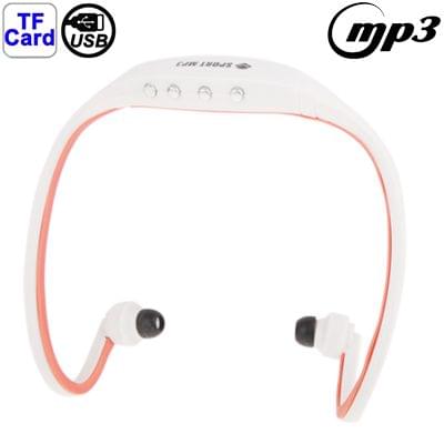 Sport MP3 Player Headset with TF Card Reader Function, Music Format: MP3 / WMA (White + Red)