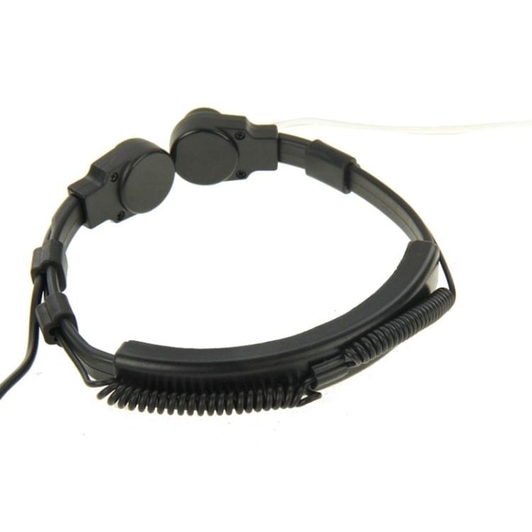 Throat control Transceiver Earpiece Headset for Walkie Talkies, 3.5mm + 2.5mm Plug(Black)