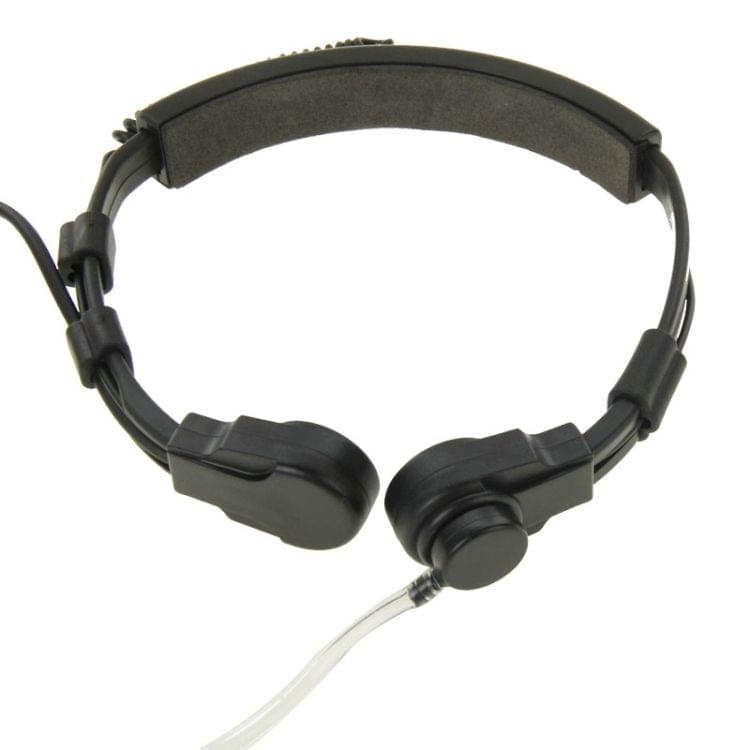 Throat control Transceiver Earpiece Headset for Walkie Talkies, 3.5mm + 2.5mm Plug(Black)
