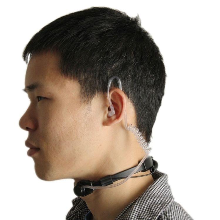 Throat control Transceiver Earpiece Headset for Walkie Talkies, 3.5mm + 2.5mm Plug(Black)