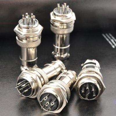 DIY 16mm 6-Pin GX16 Aviation Plug Socket Connector (5 Pcs in One Package, the Price is for 5 Pcs)