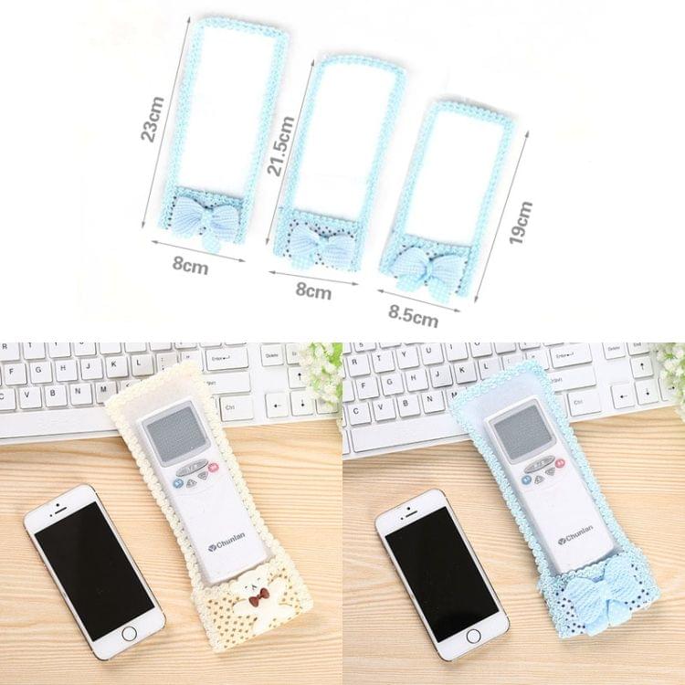 2 PCS Lace Fabric Bowknot Air Conditioning TV Remote Control Protective Cover Dust Jacket, M, Size: 21.5*8cm, Random Color Delivery
