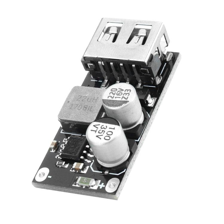 LDTR-WG0270 DC Buck Module 12V24V to QC3.0 Single USB Mobile Charging Board (Black)