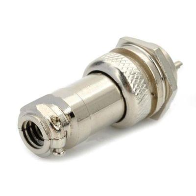 16mm 2-Pin GX16 Aviation Plug Socket Connector (5 Pcs in One Package, the Price is for 5 Pcs)(Silver)