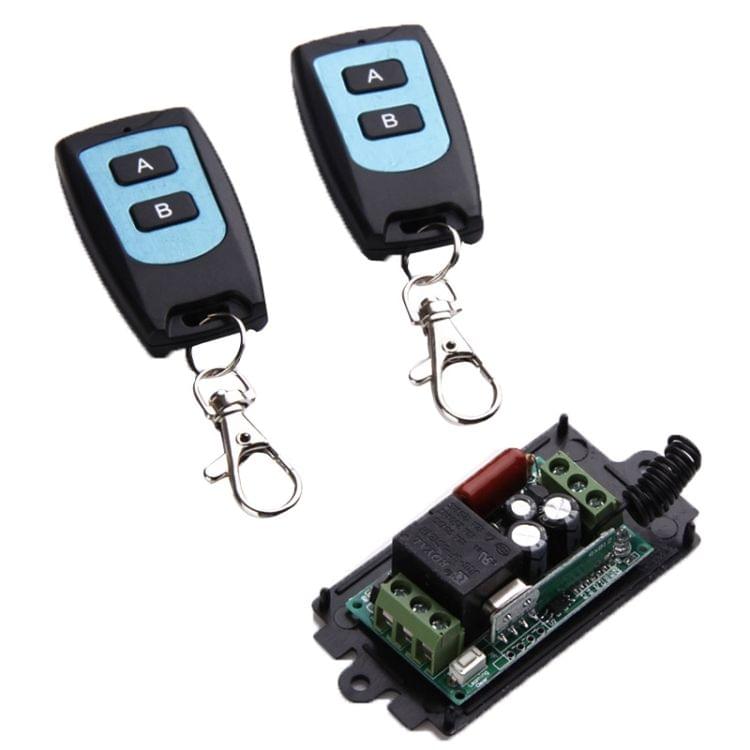 AC 220V 1CH Wireless Remote Control Receiver + 2 Buttons Waterproof Remote Control RF Wireless Transceiver