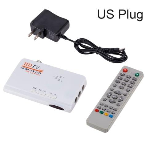 HDMI+AV OUT 1080P Digital Satellite Receiver HD TV DVB-T-T2 TV Box AV Tuner Combo Converter with Remote Control, Support MPEG4(White)