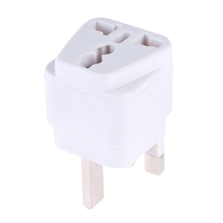 Portable Universal Socket to UK Plug Power Adapter Travel Charger with Fuse(White)
