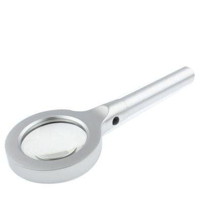 5X 55mm Hand-held Metal Magnifier with 2-mode 8 LED Lights