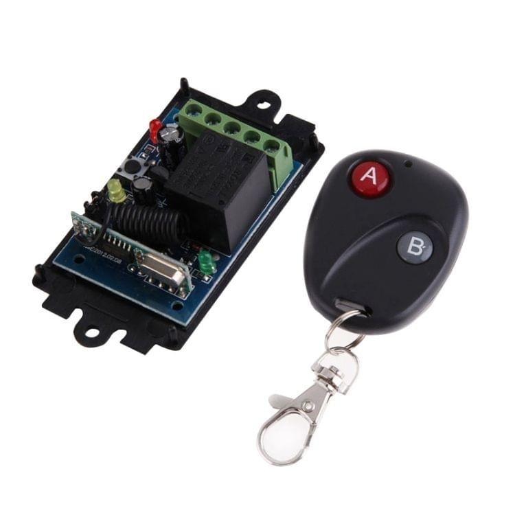 DC 12V 1CH RF Wireless Remote Switch Learning Code Receiver + 2 Buttons Remote Control Transceiver