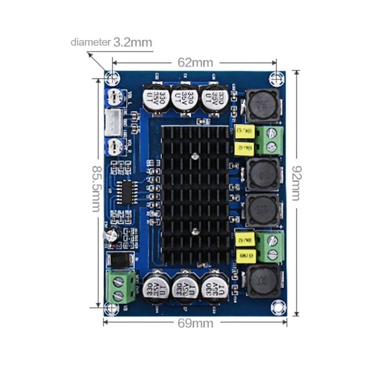 XH-M543 120W+120W Dual-channel Stereo High Power Digital TPA3116D2 Audio Power Amplifier Board