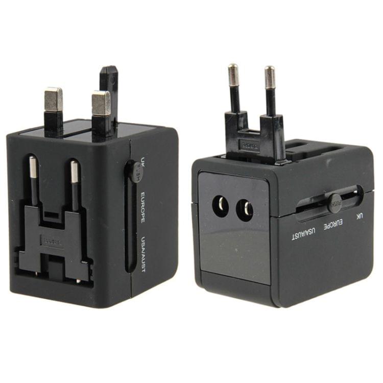 International 2.1A 2-USB EU / AU / UK / US Plug Travel Universal Adaptor(Black)